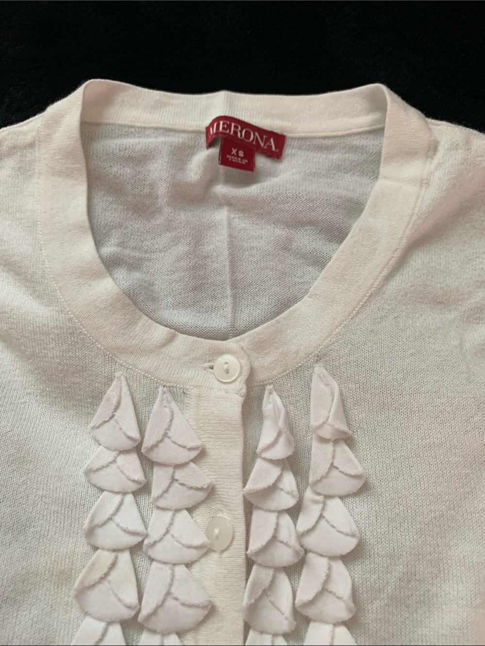 Merona White Ruffle-Front Cardigan Sweater - Picture 2 of 4